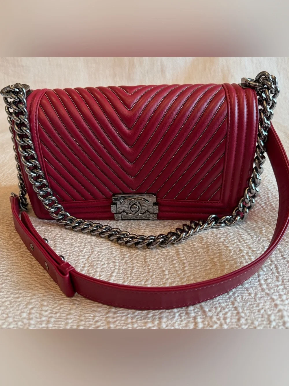 CHANEL rich burgundy